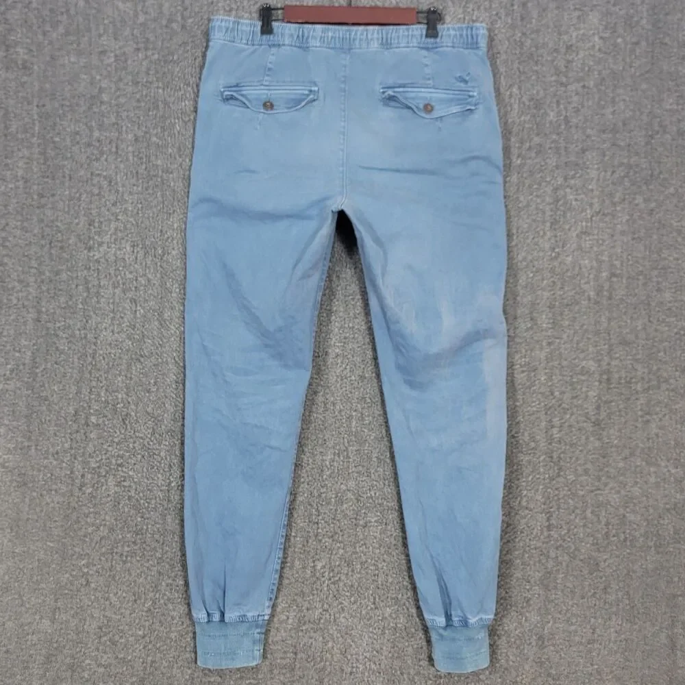 American Eagle Jogger Pants Mens LT Blue Light Wash Active Flex 37x30
